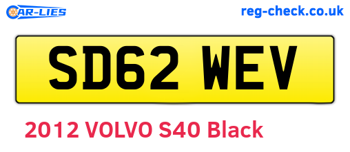 SD62WEV are the vehicle registration plates.