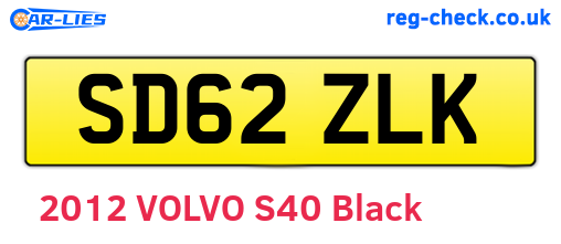 SD62ZLK are the vehicle registration plates.