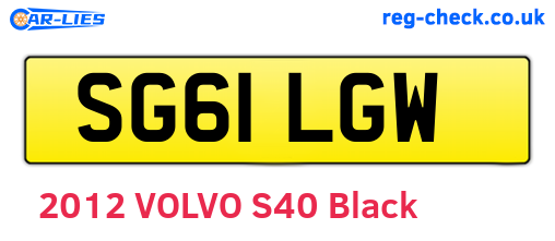 SG61LGW are the vehicle registration plates.