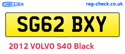 SG62BXY are the vehicle registration plates.