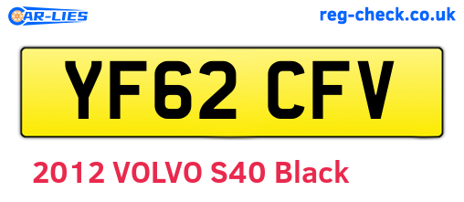 YF62CFV are the vehicle registration plates.