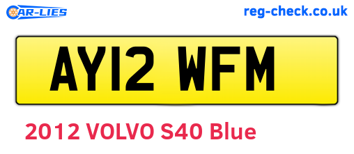 AY12WFM are the vehicle registration plates.