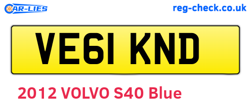 VE61KND are the vehicle registration plates.