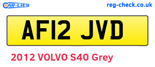 AF12JVD are the vehicle registration plates.