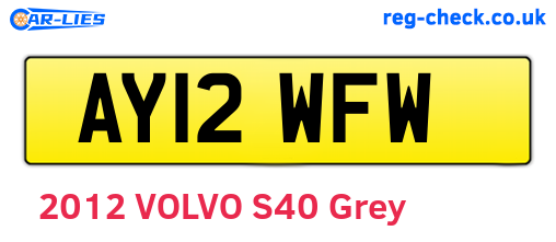 AY12WFW are the vehicle registration plates.