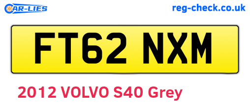 FT62NXM are the vehicle registration plates.