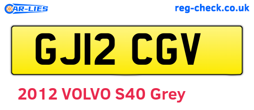 GJ12CGV are the vehicle registration plates.