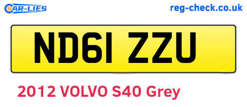ND61ZZU are the vehicle registration plates.