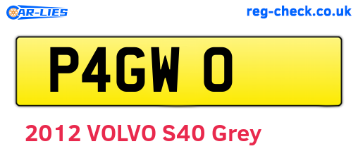 P4GWO are the vehicle registration plates.