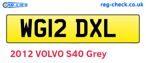 WG12DXL are the vehicle registration plates.