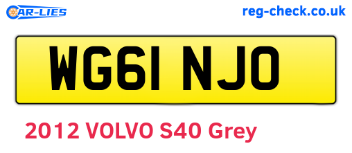WG61NJO are the vehicle registration plates.