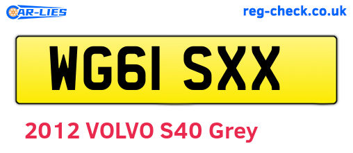 WG61SXX are the vehicle registration plates.