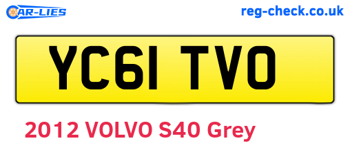 YC61TVO are the vehicle registration plates.