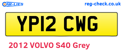 YP12CWG are the vehicle registration plates.