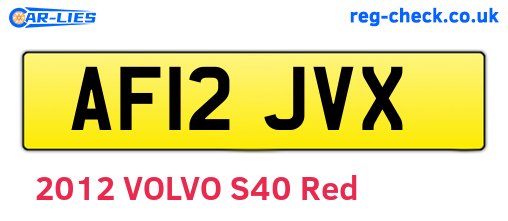 AF12JVX are the vehicle registration plates.