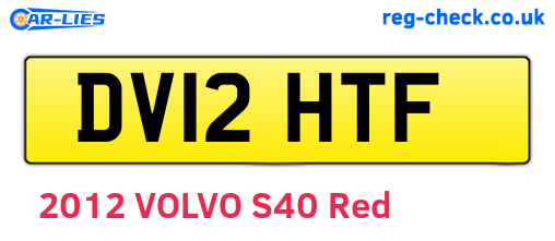 DV12HTF are the vehicle registration plates.