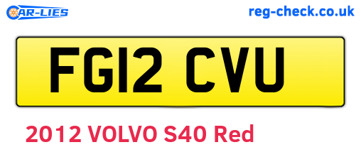 FG12CVU are the vehicle registration plates.