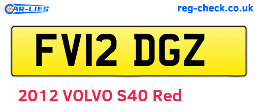 FV12DGZ are the vehicle registration plates.