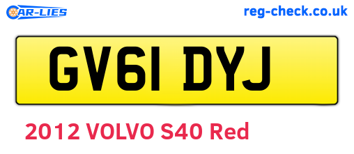 GV61DYJ are the vehicle registration plates.