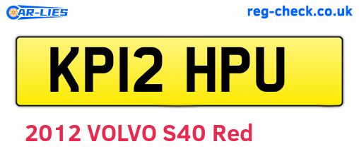 KP12HPU are the vehicle registration plates.