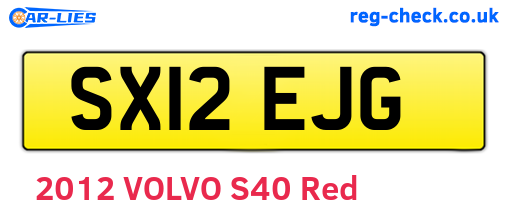 SX12EJG are the vehicle registration plates.