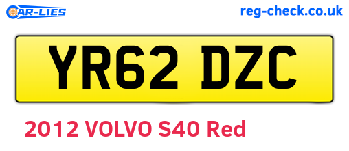 YR62DZC are the vehicle registration plates.