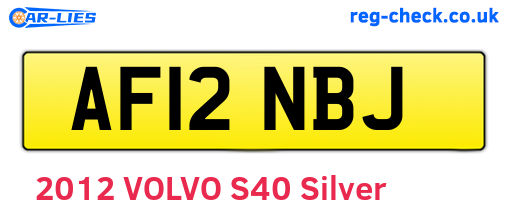 AF12NBJ are the vehicle registration plates.