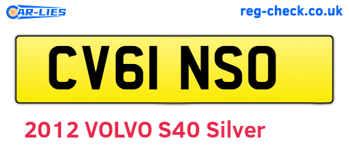 CV61NSO are the vehicle registration plates.