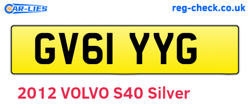 GV61YYG are the vehicle registration plates.