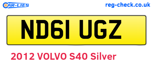 ND61UGZ are the vehicle registration plates.