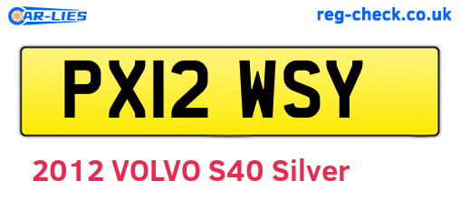 PX12WSY are the vehicle registration plates.