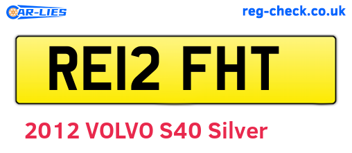 RE12FHT are the vehicle registration plates.