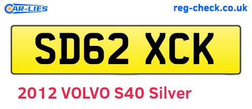SD62XCK are the vehicle registration plates.