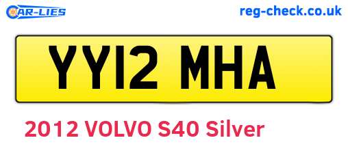 YY12MHA are the vehicle registration plates.