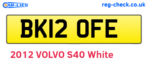 BK12OFE are the vehicle registration plates.