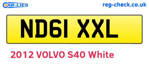 ND61XXL are the vehicle registration plates.