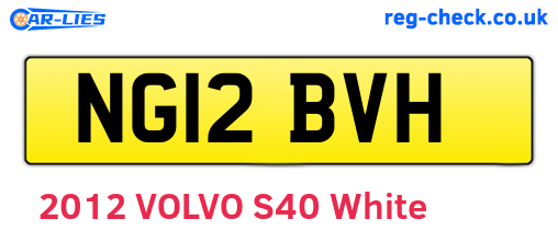 NG12BVH are the vehicle registration plates.