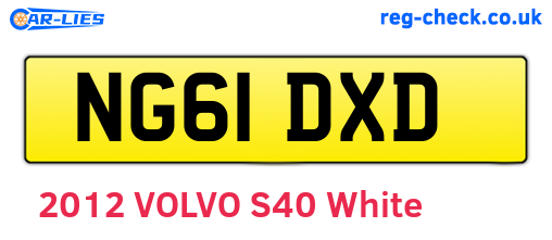 NG61DXD are the vehicle registration plates.