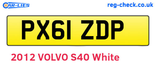 PX61ZDP are the vehicle registration plates.