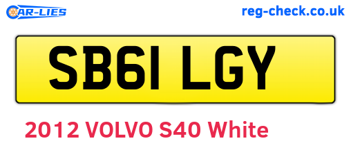 SB61LGY are the vehicle registration plates.