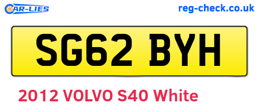 SG62BYH are the vehicle registration plates.