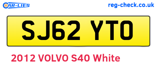 SJ62YTO are the vehicle registration plates.