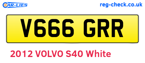 V666GRR are the vehicle registration plates.