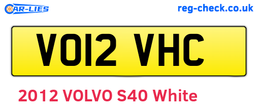 VO12VHC are the vehicle registration plates.