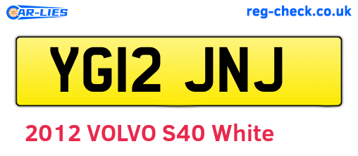 YG12JNJ are the vehicle registration plates.