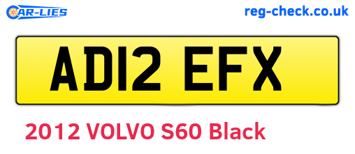 AD12EFX are the vehicle registration plates.