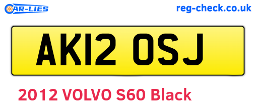 AK12OSJ are the vehicle registration plates.