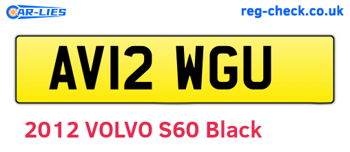 AV12WGU are the vehicle registration plates.