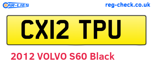 CX12TPU are the vehicle registration plates.