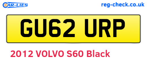 GU62URP are the vehicle registration plates.